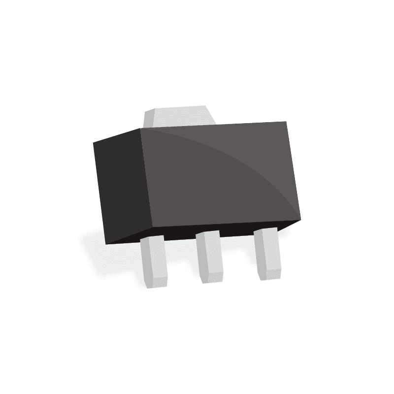 Bipolar Transistor, Med Power, NPN, 60V, 1A, 3SOT89