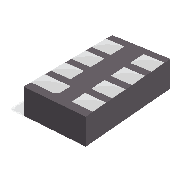SZEMI2121 Series 2 GHz 100 mA 8 Ohm Surface Mount Common Mode Filter - WDFN-8