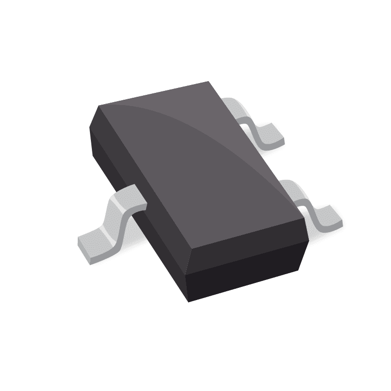 Transistor, Bipolar, Si, NPN, General Purpose, VCEO 40VDC, IC 200mA, PD 225mW, SOT-23