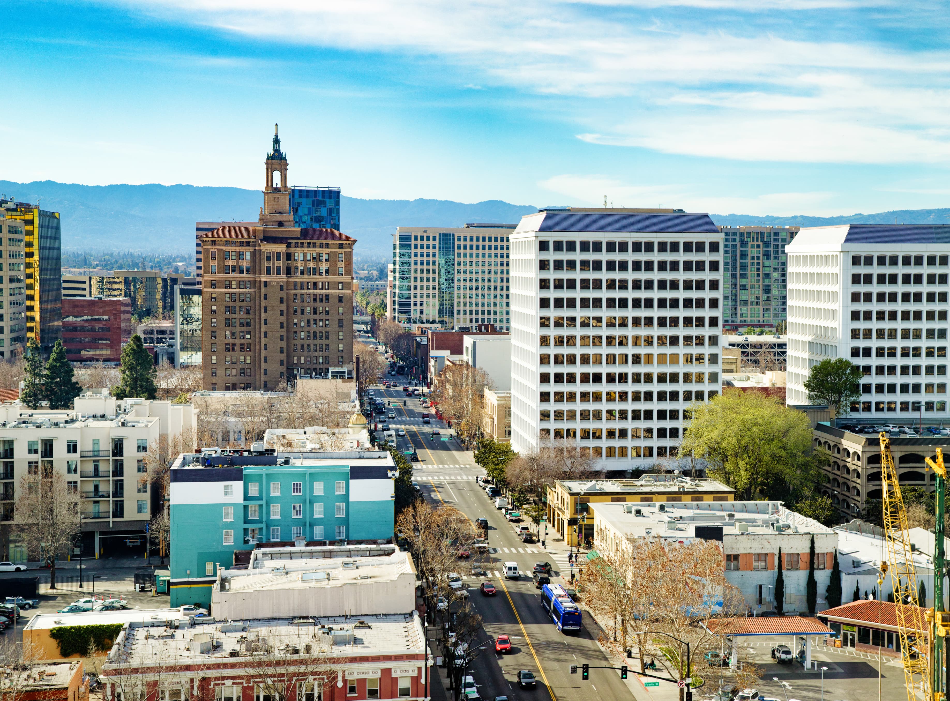 Bird's-eye view of the Santa Clara skyline