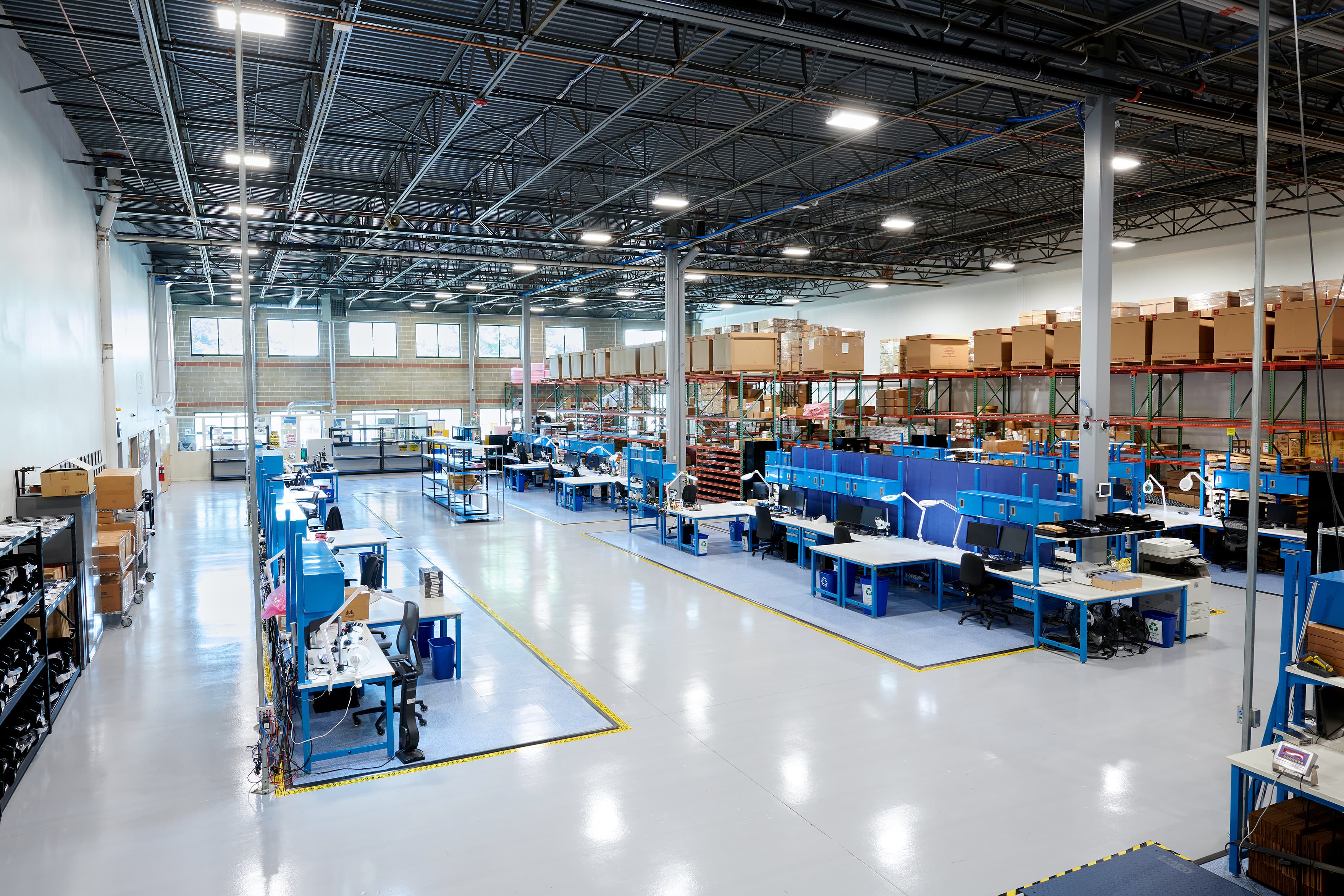 Rows of desks and equipment at Fusion's Haverhill Quality Center