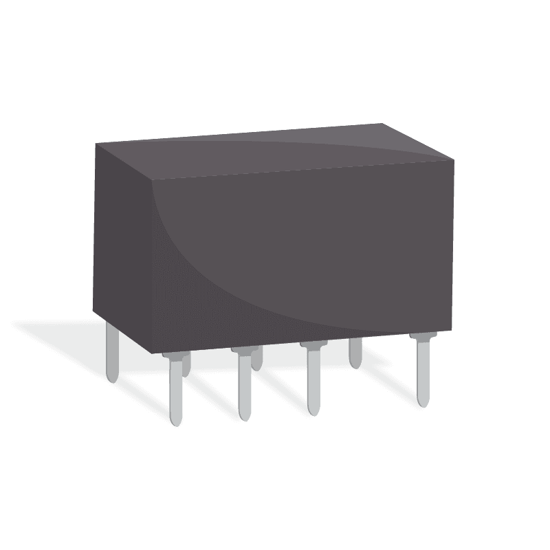 Relay, Telecom, DPDT, Through Hole, 12VDC, 5A, 11.7mA, Sealed, IM/AXICOM Series