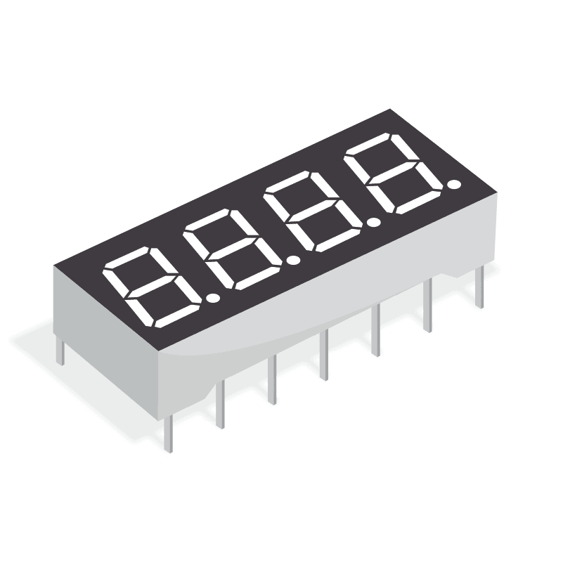 Alphanumeric Displays Panel 4DIGIT 140LED Red 14-Pin DIP