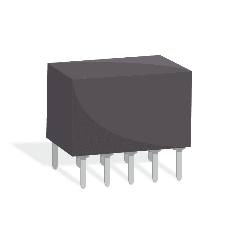Electromechanical Relay 12VDC 720Ohm 1A DPDT (14x9x5)mm THT General Purpose Relay